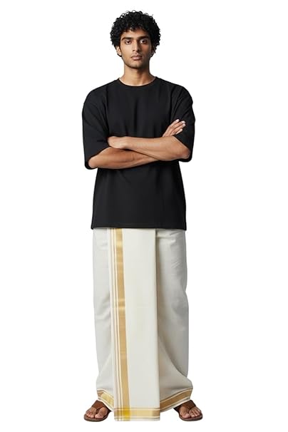Kerala Kasavu Mundu for temple visit